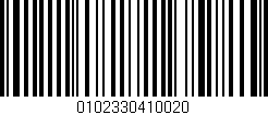 Código de barras (EAN, GTIN, SKU, ISBN): '0102330410020'