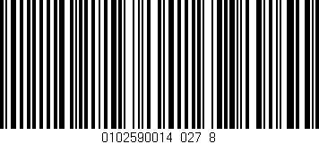 Código de barras (EAN, GTIN, SKU, ISBN): '0102590014_027_8'
