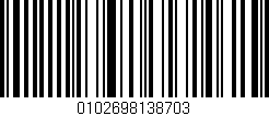 Código de barras (EAN, GTIN, SKU, ISBN): '0102698138703'