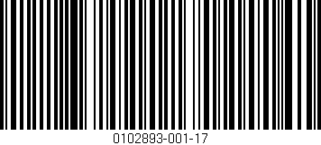 Código de barras (EAN, GTIN, SKU, ISBN): '0102893-001-17'