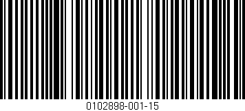 Código de barras (EAN, GTIN, SKU, ISBN): '0102898-001-15'