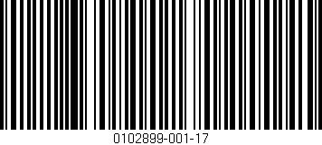 Código de barras (EAN, GTIN, SKU, ISBN): '0102899-001-17'