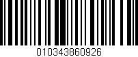 Código de barras (EAN, GTIN, SKU, ISBN): '010343860926'