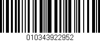 Código de barras (EAN, GTIN, SKU, ISBN): '010343922952'