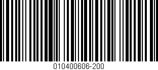 Código de barras (EAN, GTIN, SKU, ISBN): '010400606-200'