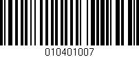 Código de barras (EAN, GTIN, SKU, ISBN): '010401007'
