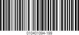 Código de barras (EAN, GTIN, SKU, ISBN): '010401094-199'
