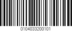 Código de barras (EAN, GTIN, SKU, ISBN): '0104033200101'