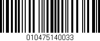 Código de barras (EAN, GTIN, SKU, ISBN): '010475140033'
