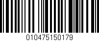 Código de barras (EAN, GTIN, SKU, ISBN): '010475150179'