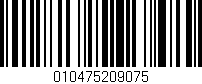 Código de barras (EAN, GTIN, SKU, ISBN): '010475209075'