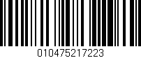 Código de barras (EAN, GTIN, SKU, ISBN): '010475217223'