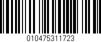 Código de barras (EAN, GTIN, SKU, ISBN): '010475311723'