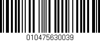 Código de barras (EAN, GTIN, SKU, ISBN): '010475630039'