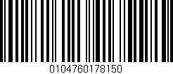 Código de barras (EAN, GTIN, SKU, ISBN): '0104760178150'