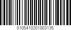 Código de barras (EAN, GTIN, SKU, ISBN): '0105410201003135'