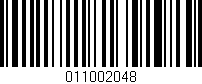 Código de barras (EAN, GTIN, SKU, ISBN): '011002048'