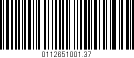 Código de barras (EAN, GTIN, SKU, ISBN): '0112651001.37'