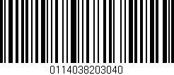 Código de barras (EAN, GTIN, SKU, ISBN): '0114038203040'