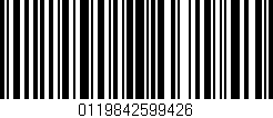 Código de barras (EAN, GTIN, SKU, ISBN): '0119842599426'