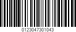 Código de barras (EAN, GTIN, SKU, ISBN): '0123047301043'