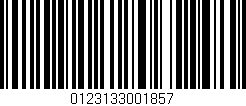 Código de barras (EAN, GTIN, SKU, ISBN): '0123133001857'