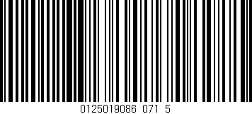 Código de barras (EAN, GTIN, SKU, ISBN): '0125019086_071_5'