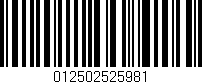 Código de barras (EAN, GTIN, SKU, ISBN): '012502525981'