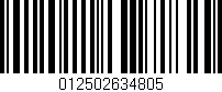Código de barras (EAN, GTIN, SKU, ISBN): '012502634805'