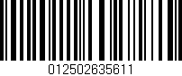 Código de barras (EAN, GTIN, SKU, ISBN): '012502635611'
