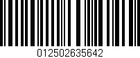 Código de barras (EAN, GTIN, SKU, ISBN): '012502635642'