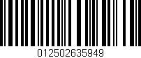 Código de barras (EAN, GTIN, SKU, ISBN): '012502635949'
