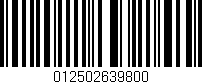 Código de barras (EAN, GTIN, SKU, ISBN): '012502639800'