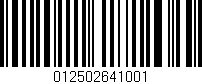Código de barras (EAN, GTIN, SKU, ISBN): '012502641001'