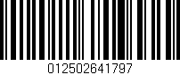 Código de barras (EAN, GTIN, SKU, ISBN): '012502641797'