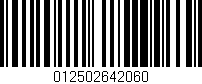 Código de barras (EAN, GTIN, SKU, ISBN): '012502642060'