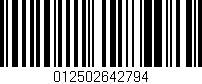 Código de barras (EAN, GTIN, SKU, ISBN): '012502642794'
