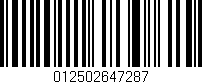 Código de barras (EAN, GTIN, SKU, ISBN): '012502647287'