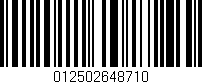 Código de barras (EAN, GTIN, SKU, ISBN): '012502648710'