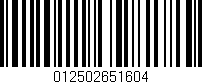Código de barras (EAN, GTIN, SKU, ISBN): '012502651604'