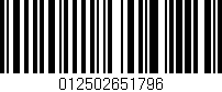Código de barras (EAN, GTIN, SKU, ISBN): '012502651796'