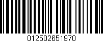 Código de barras (EAN, GTIN, SKU, ISBN): '012502651970'