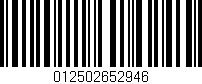 Código de barras (EAN, GTIN, SKU, ISBN): '012502652946'