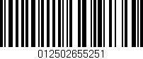 Código de barras (EAN, GTIN, SKU, ISBN): '012502655251'