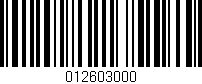 Código de barras (EAN, GTIN, SKU, ISBN): '012603000'
