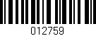 Código de barras (EAN, GTIN, SKU, ISBN): '012759'