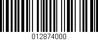 Código de barras (EAN, GTIN, SKU, ISBN): '012874000'