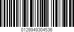 Código de barras (EAN, GTIN, SKU, ISBN): '0128949304536'