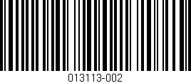 Código de barras (EAN, GTIN, SKU, ISBN): '013113-002'