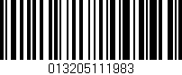 Código de barras (EAN, GTIN, SKU, ISBN): '013205111983'